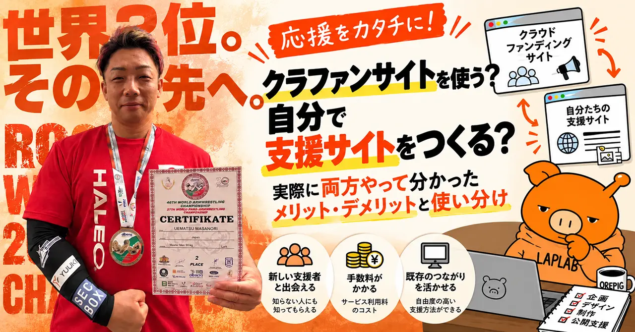 世界一への挑戦を応援。クラファンサイトを使わず「支援サイト」を作るという選択肢